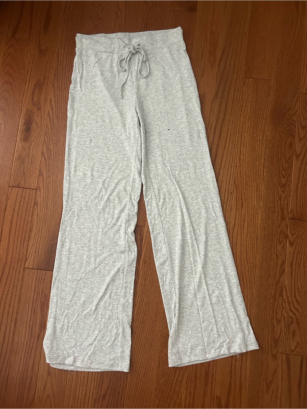 Light Gray Lounge Wide-Leg Drawstring Pants